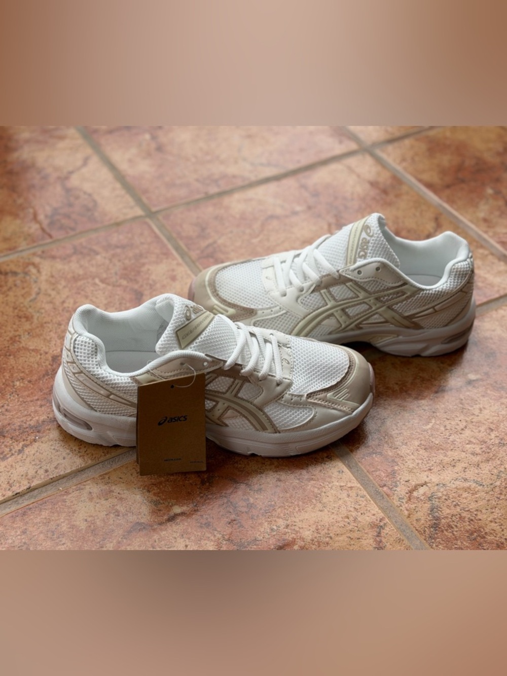 Size 8 Men’s And 9.5 Women's - Asics Gel Kayano 14 White and Beige Athletic Mesh